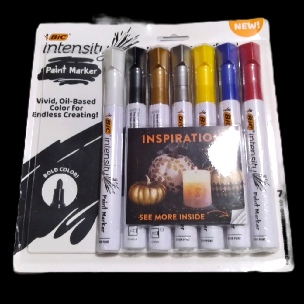 NIB BIC Intensity Paint Markers *NEW* Set of 7. Oil Based. Crafting!